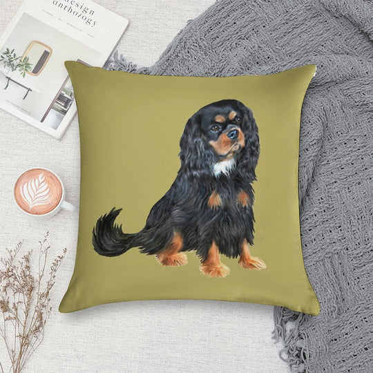 Cavalier King Charles Spaniel (black And Tan) Soft Anti-Pilling Throw Pillow