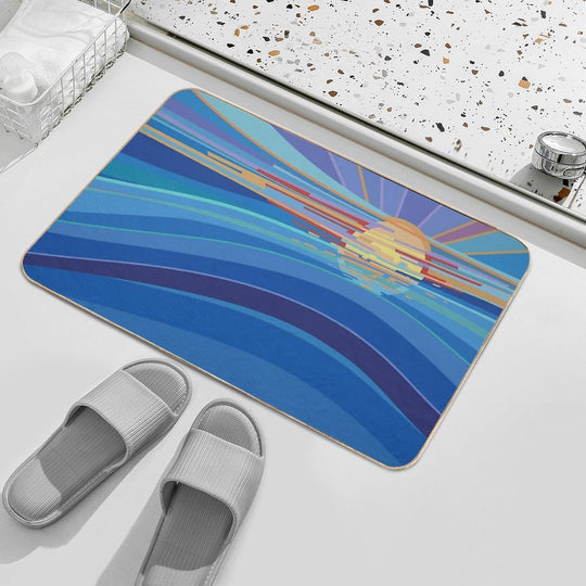 Living Seas Mural  Easy Maintenance Bath Mat