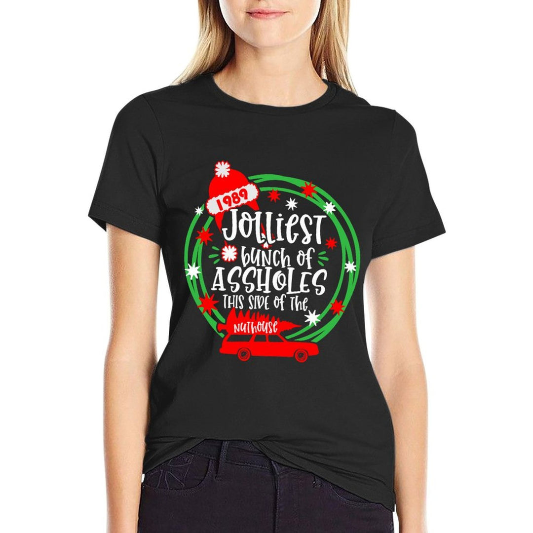Funny Costume Christmas Tree Truck Jolliest Bunch Of A-Holes  Polyester Blend T-Shirt