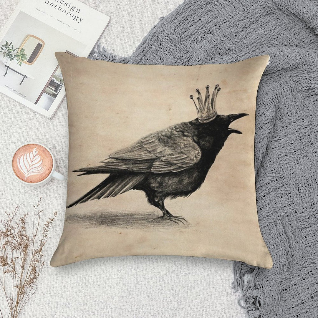 Crow in Crown Soft Style Accent Throw Pillow