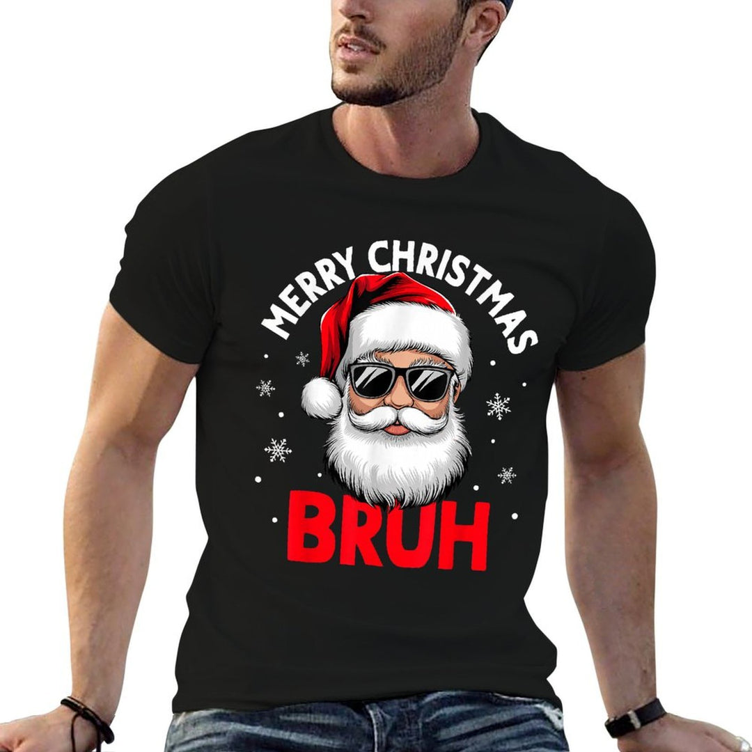 Merry Christmas Bruh Funny Santa Claus Retro Men Women Kids  Moisture-wicking T-Shirt