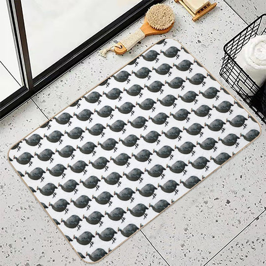 Helmeted Guinea Fowl  Odorless Bath Mat