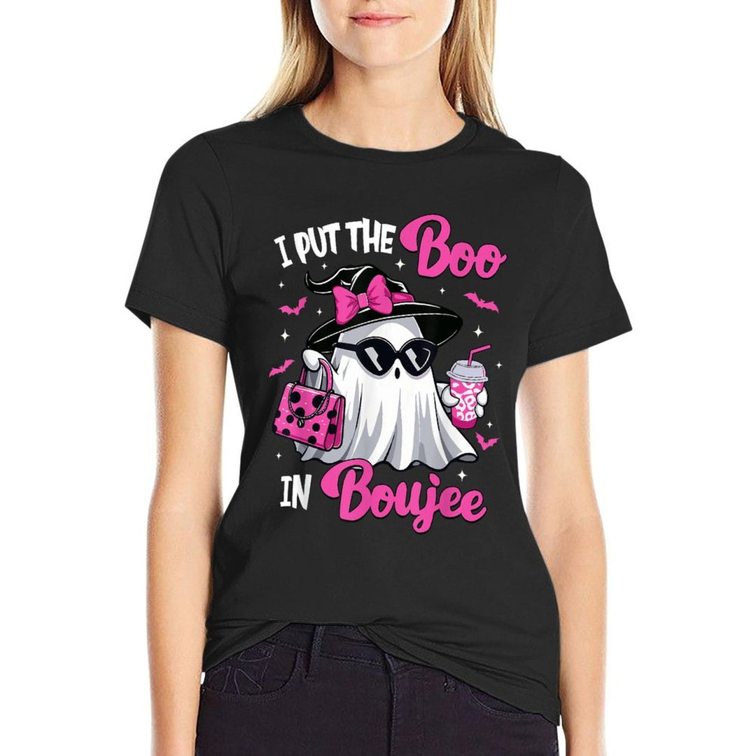 Boujee Boo Jee Spooky Ghost Pink Halloween Pumpkin Costumes  Odor-resistant T-Shirt