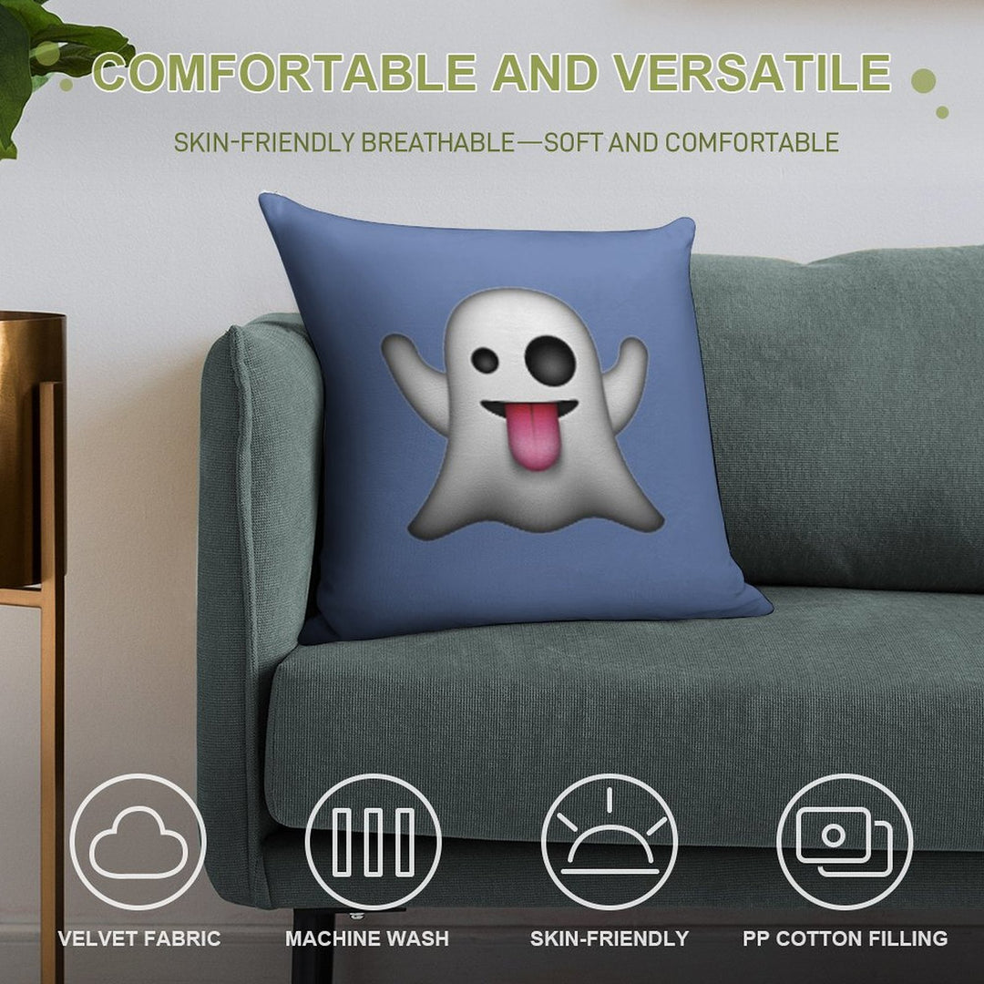 Ghost Emoji Soft Gift Ready Throw Pillow