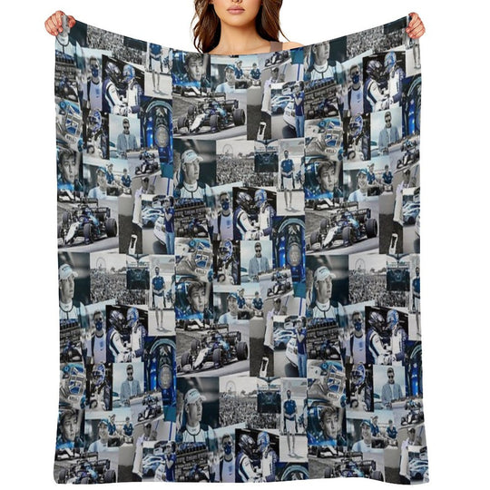 George Russle Williams Racing Collage All-season Throw Blanket