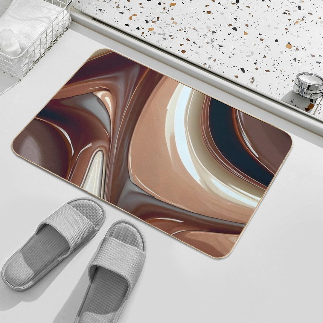 Creamy Chocolaty Marbled Flow Design III  Versatile Bath Mat