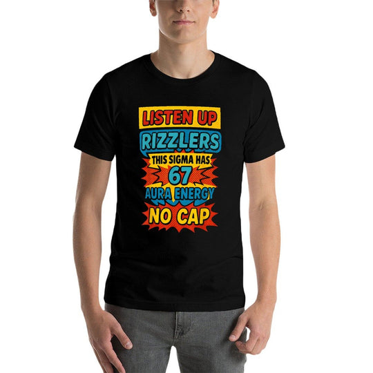 67 Six Seven 6 7 Meme Design Funny 6 7 Sigma Rizzlers Meme  High-quality Stitching T-Shirt