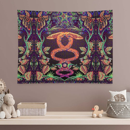 Psychedelic Ayahuasca Snake Spirit Tapestry