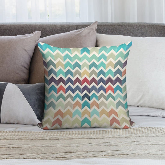 Watercolor Chevron Pattern Soft Anti-Pilling Throw Pillow