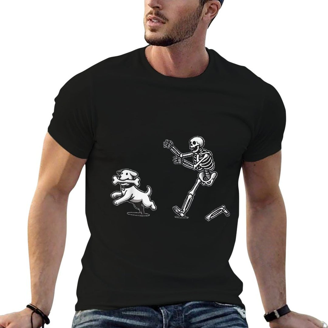 Skeleton Dog Halloween Skeleton Chasing Dog  Breathable T-Shirt