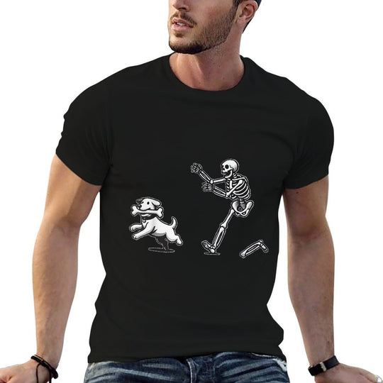 Skeleton Dog Halloween Skeleton Chasing Dog  Breathable T-Shirt