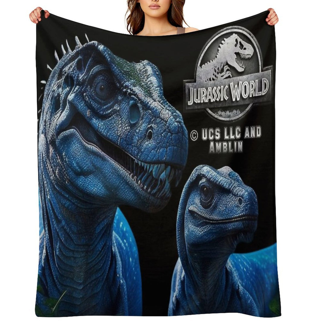 Jurassic World Blue Raptor Family Wrinkle-free Throw Blanket