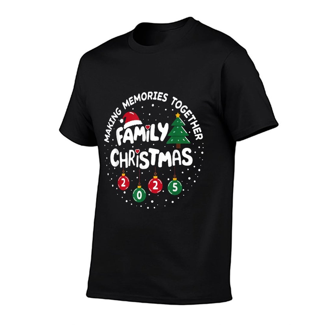Family Christmas 2025 Making Memories Funny Xmas Pajamas  Trendy Pattern T-Shirt