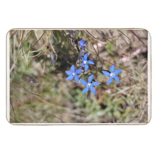 Spring Gentian Flowers of The Alps  Eco-Friendly Bath Mat