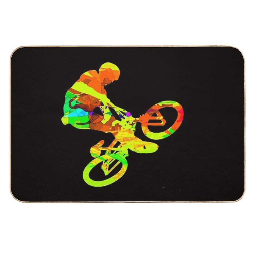 Mountain Bike Cyclist Bike  Multi-Purpose Bath Mat