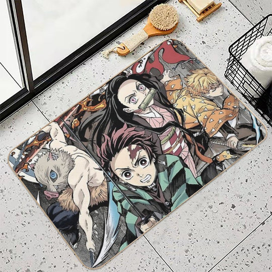 Kimetsu No Yaiba Demon Slayer by Matsushima Akira  Slip-Resistant Bath Mat