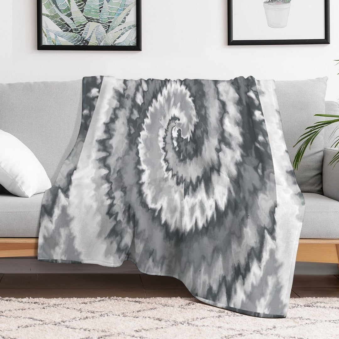 Colorful Swirl in Grey & White Shade Pattern 117 Machine-washable Throw Blanket