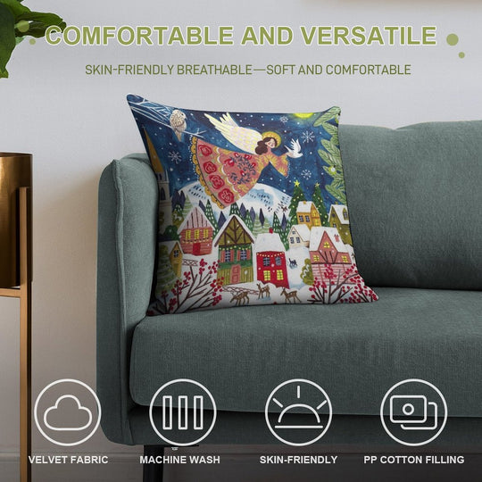 Christmas Angel of Peace Soft Easy Maintenance Throw Pillow