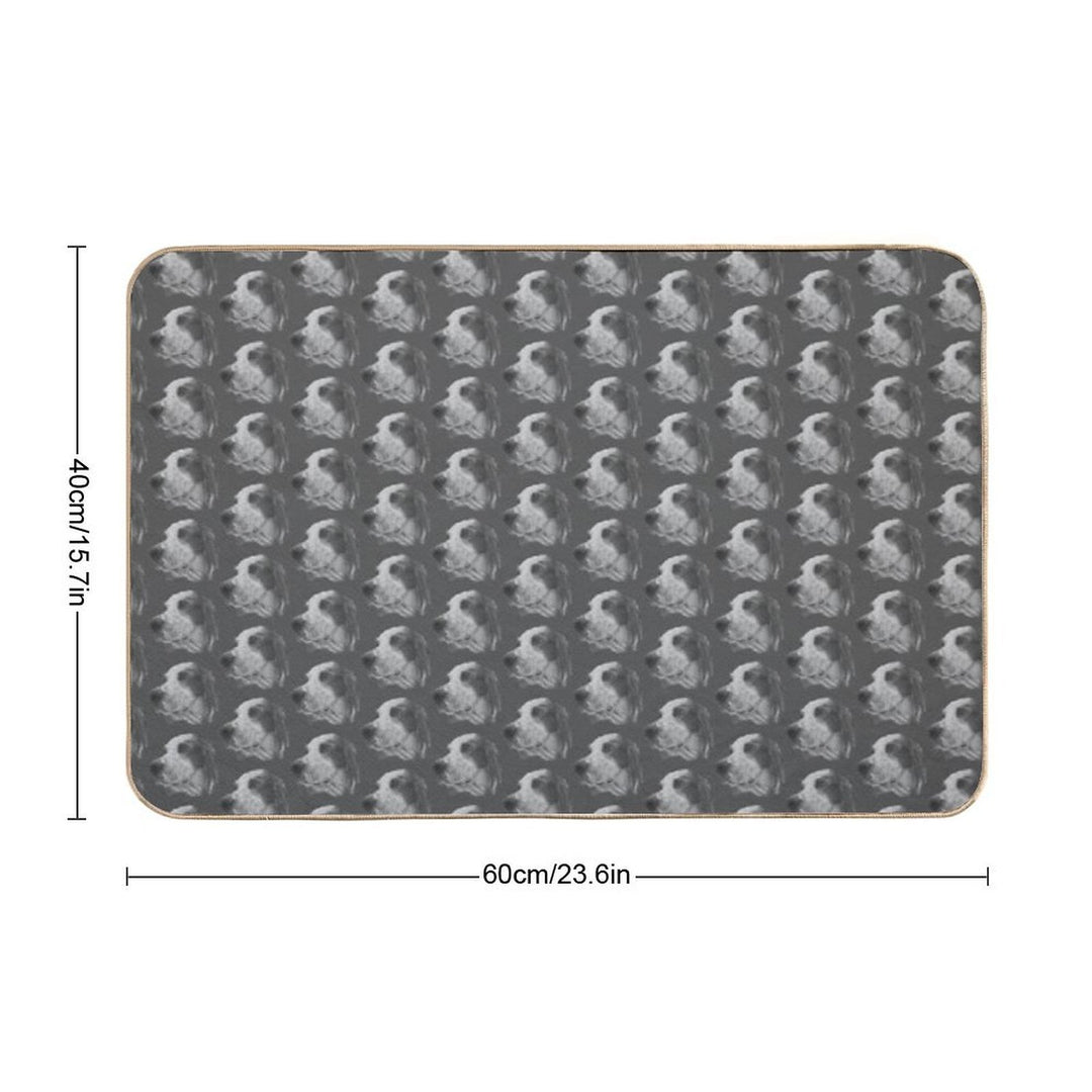 Monochrome Irish Red And White Setter  Stain-Proof Bath Mat