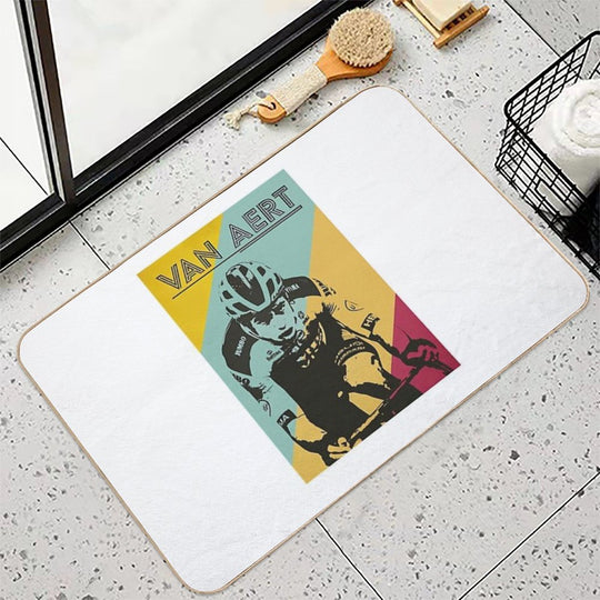Wout Van Aert Retro  Stain-Proof Bath Mat