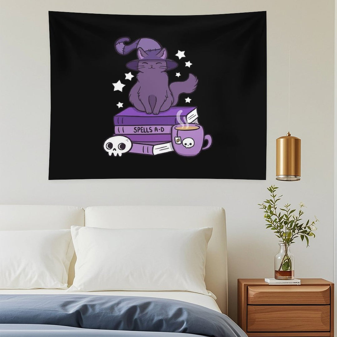 Feline Familiar 02  Black  Nikury Tapestry