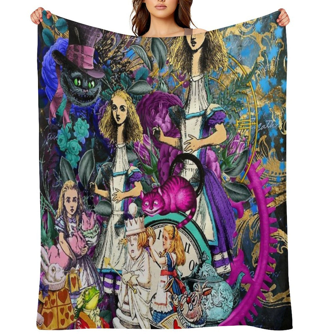 Alice Wonderland, Alice in Vintage Wonderland Plush Throw Blanket