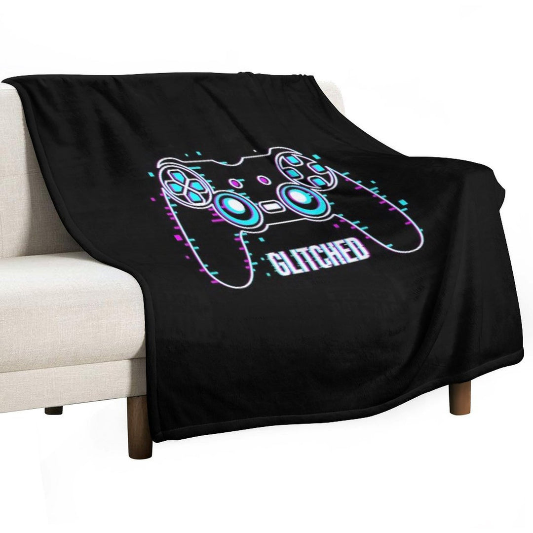 Video Game Controller - Glitched Plush Throw Blanket