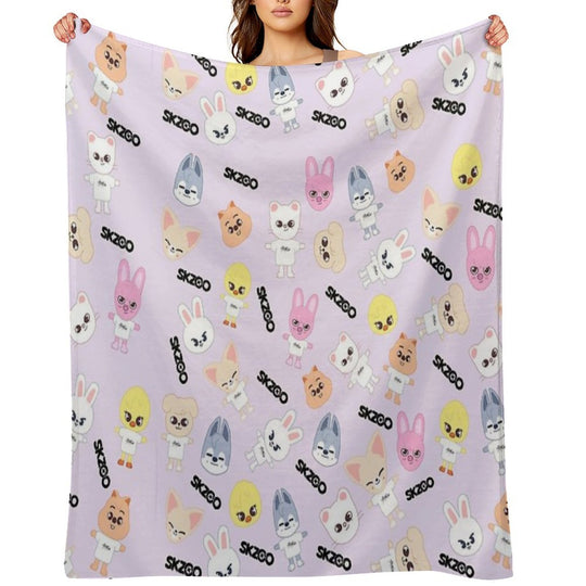 STRAY KIDS (SKZOO) All Members Pattern Shrink-resistant Throw Blanket