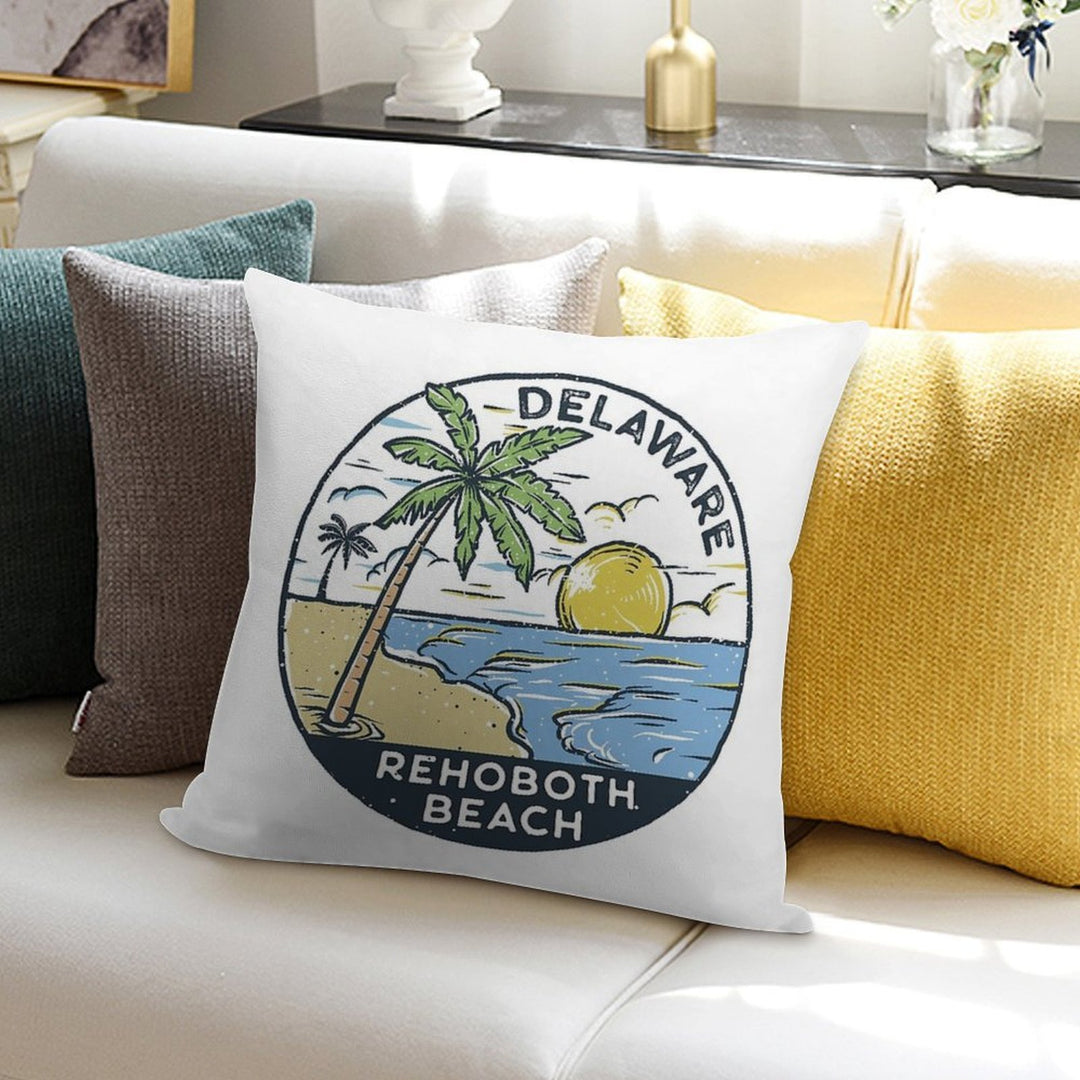Rehoboth Beach Delaware Vintage Soft Reinforced Edging Throw Pillow