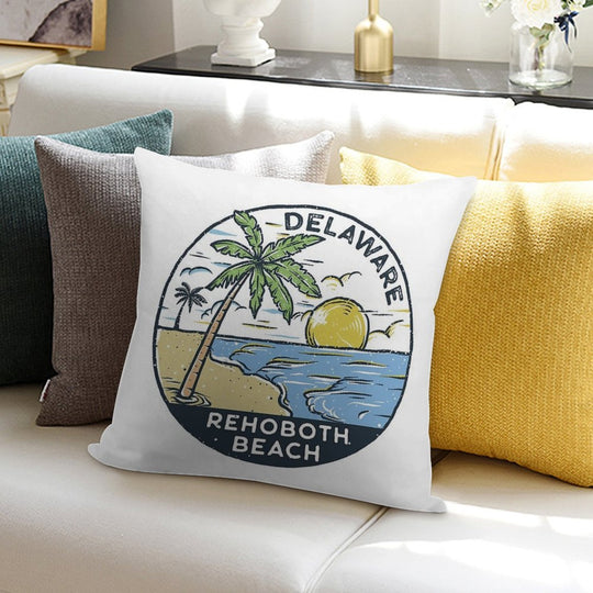 Rehoboth Beach Delaware Vintage Soft Reinforced Edging Throw Pillow
