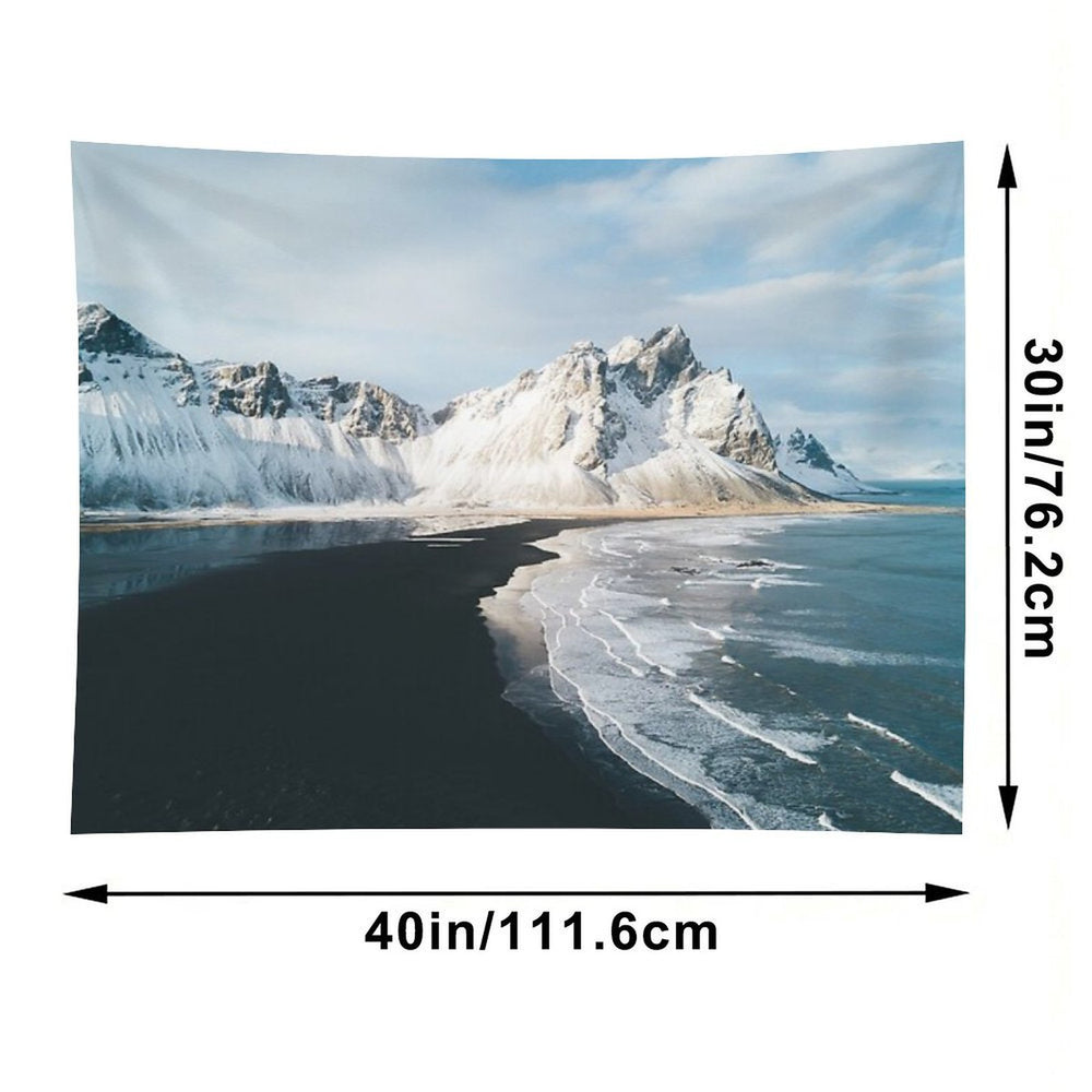Iceland Beach at Sunset - Landscape Photography Tapestry