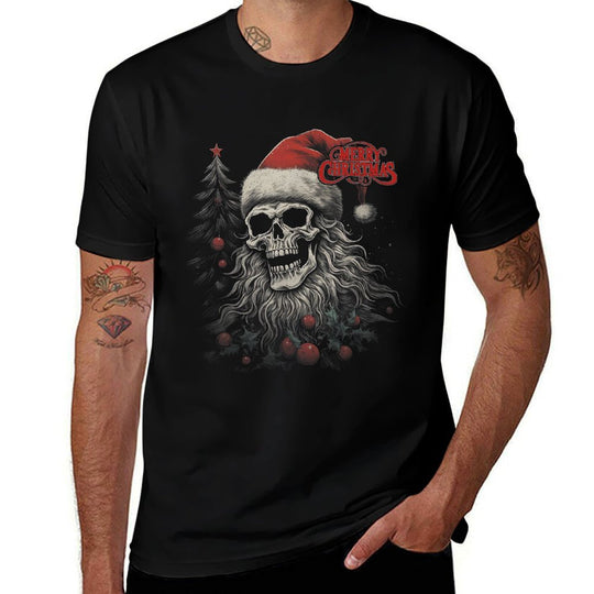 Skeleton Skull Funny Merry Christmas Santa Matching Family  Slim-fit Cut T-Shirt