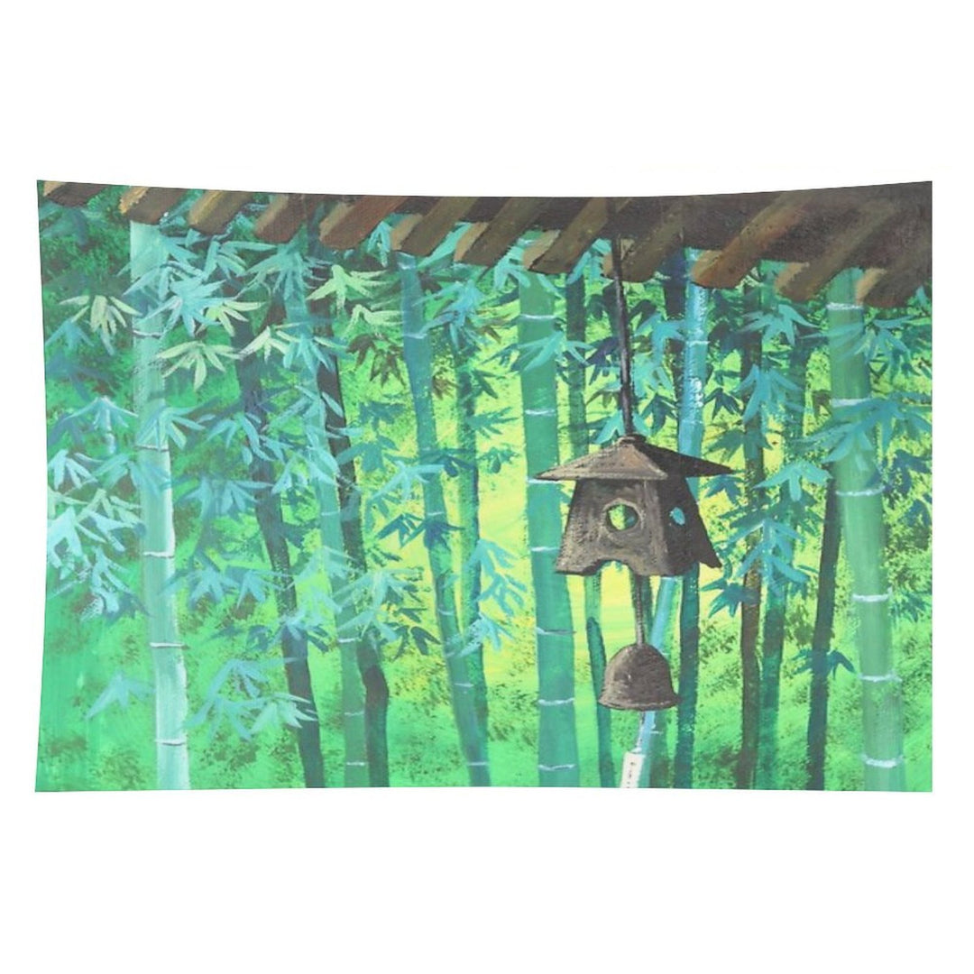 Summer Meditation Zen Japanese Garden Wind Chimes Bamboo Tapestry