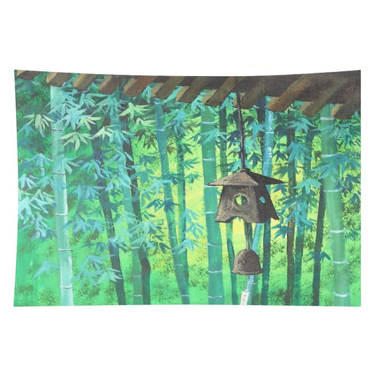 Summer Meditation Zen Japanese Garden Wind Chimes Bamboo Tapestry