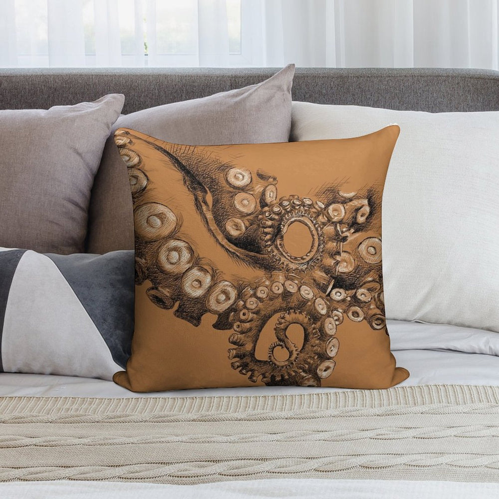 Octopus Tentacle Two-Tone Drawing Soft Bedroom Essential Throw Pillow