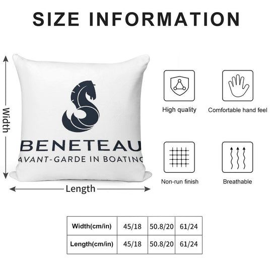 Beneteau Yachts Logo Fishing Boats Soft Ultra-Soft Texture Throw Pillow