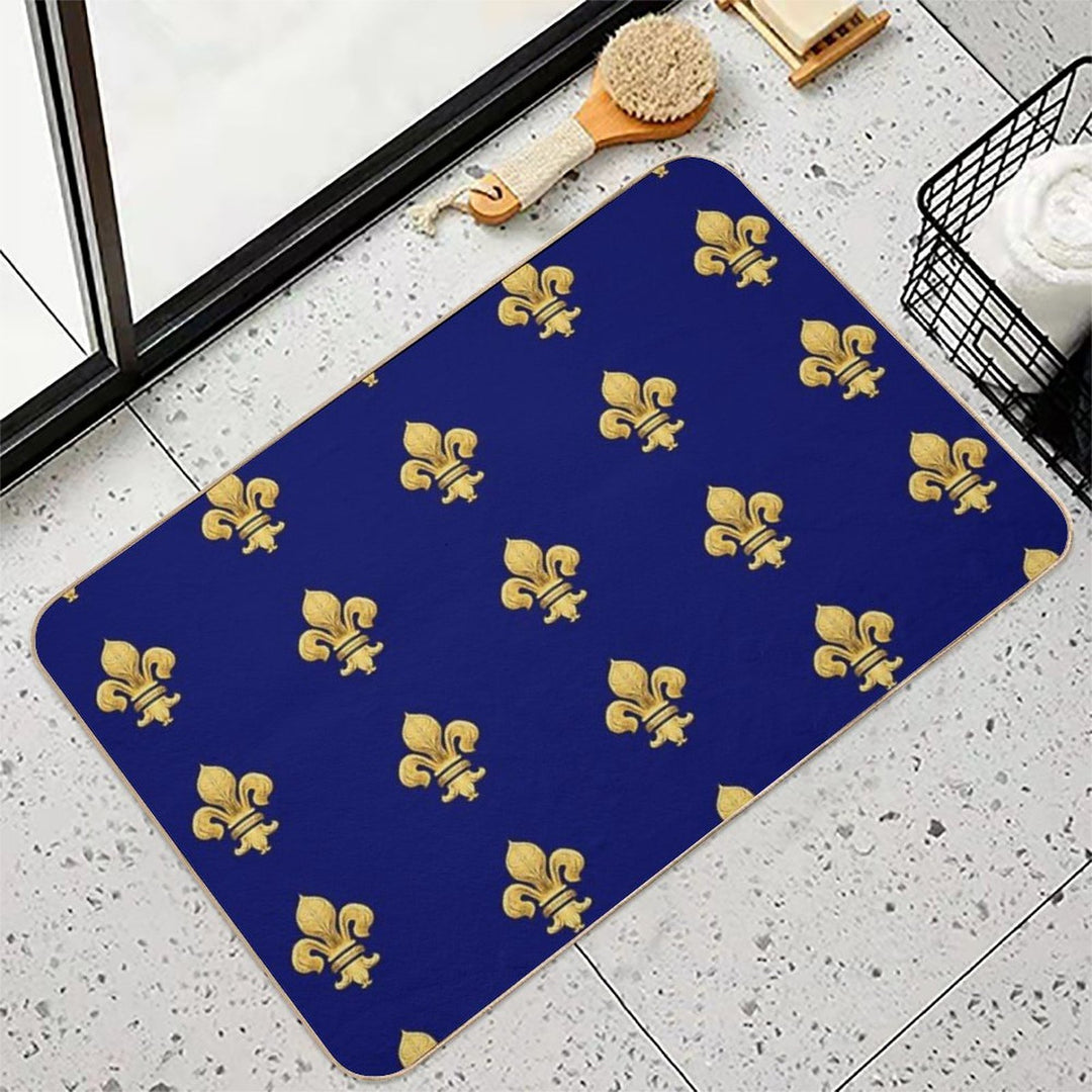 Royal Fleur De Lys Blue  Dirt-Trapping Bath Mat