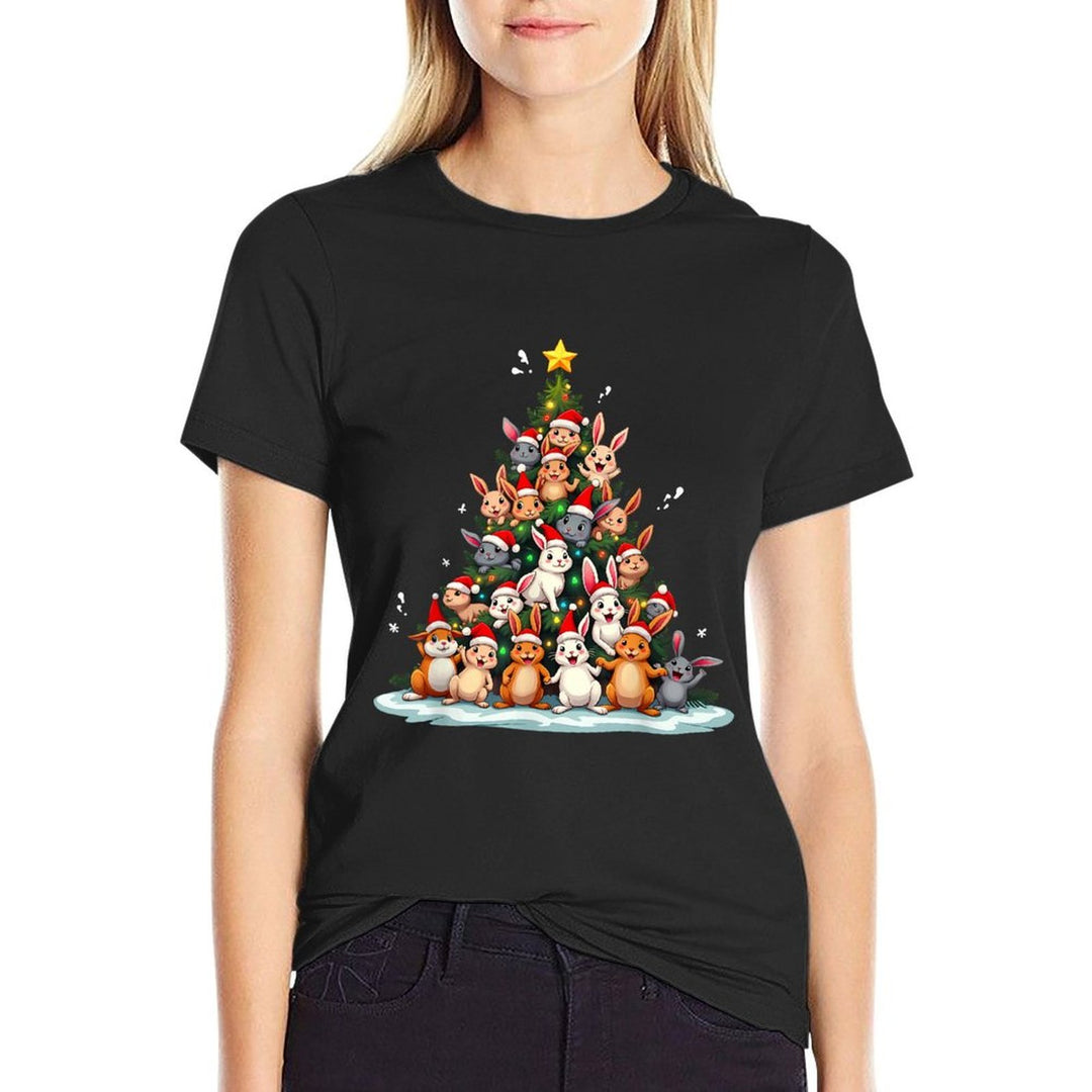 Rabbit Christmas Tree Funny Holiday Bunny  Classic T-Shirt