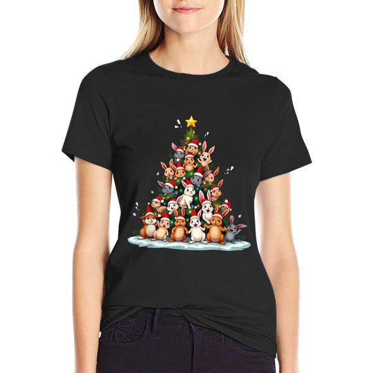 Rabbit Christmas Tree Funny Holiday Bunny  Classic T-Shirt
