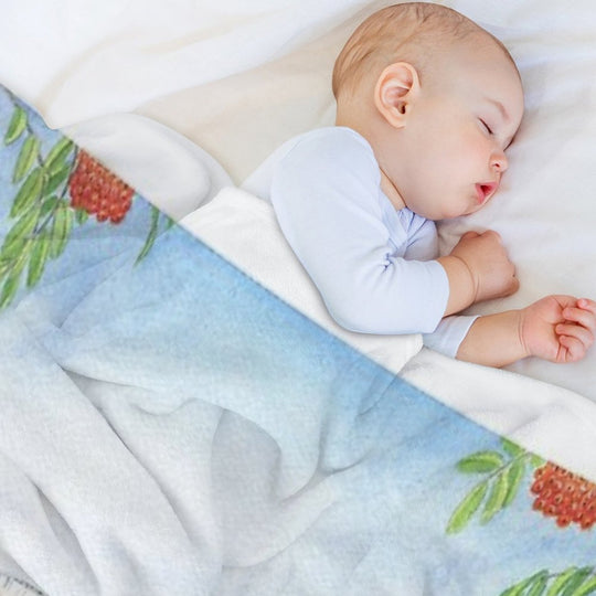 Norwegian Horses in A Fjord Landscape Plush Throw Blanket