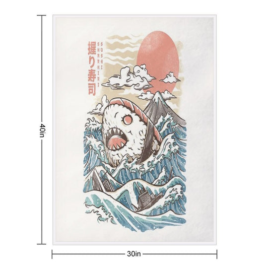 Sharkiri Sushi Easy Care Throw Blanket