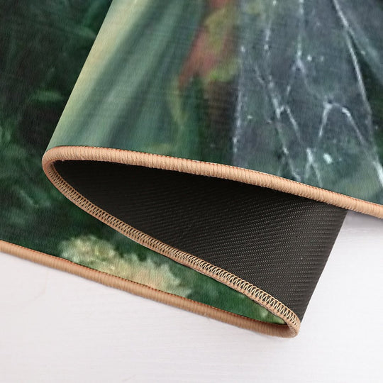 Flower Moon - Oil Painting of Fairy Man in Flowers  Odorless Bath Mat