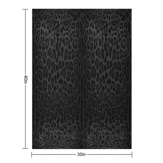 Black Leopard Print Skin Quick-dry Throw Blanket