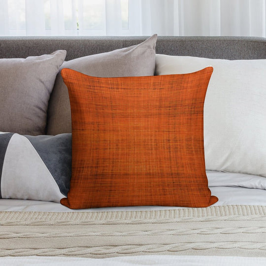 Digital Bark Cloth - Orange Soft Fade-Resistant Throw Pillow