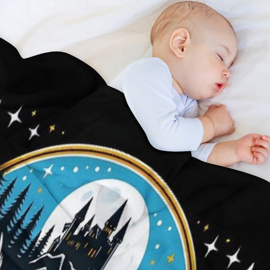 An Owl Messenger in A Mystical Night - Fantasy Travel-friendly Throw Blanket