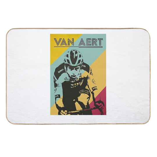 Wout Van Aert Retro  Stain-Proof Bath Mat