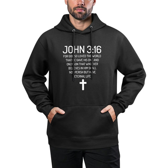 John 316 Bible Verse Scripture Christian God Loves Breathable Fabric Hoodie
