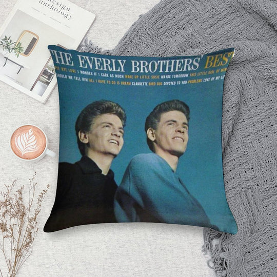 The Everly Brothers' Best, Rockabilly Lp Soft Home Decor Throw Pillow