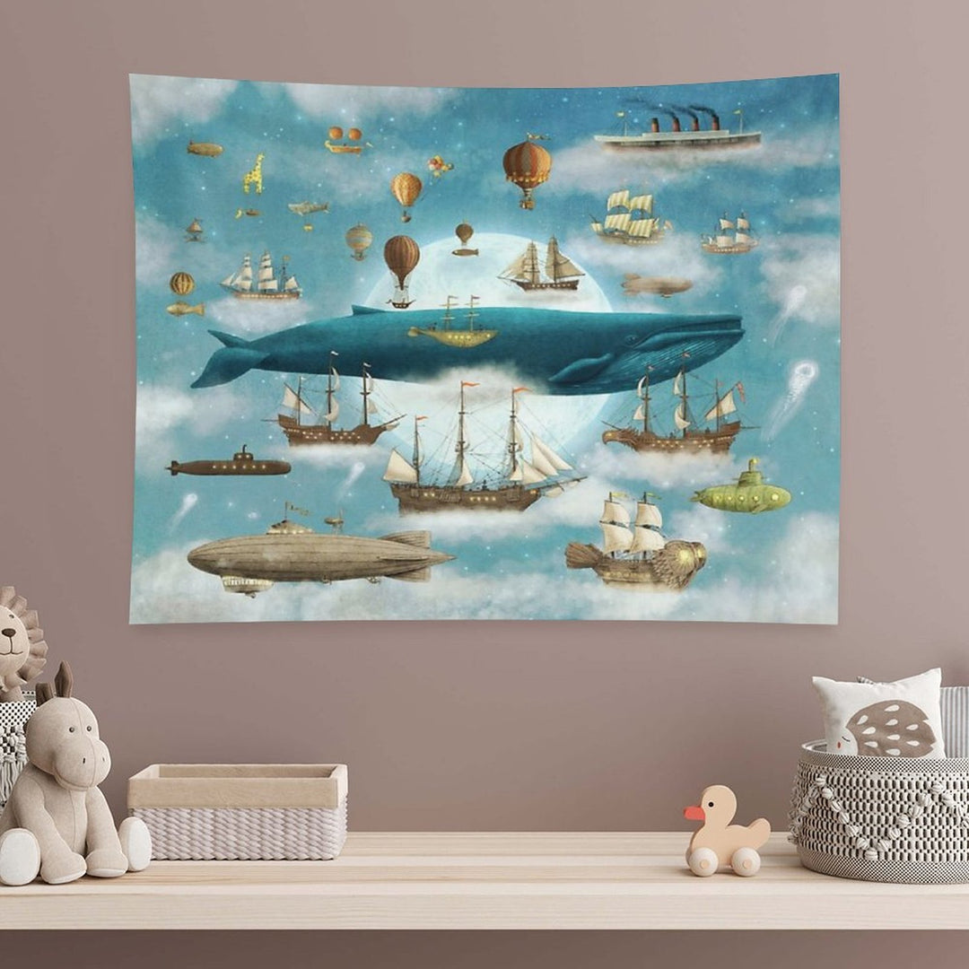 Ocean Meets Sky - Book Art Tapestry