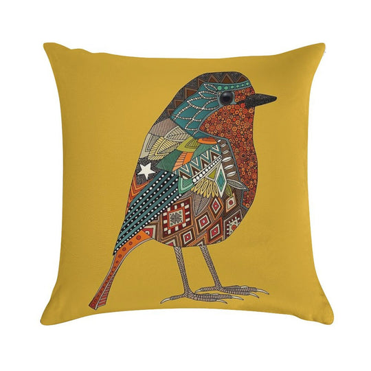 Robin Gold Soft Luxury Feel Throw Pillow